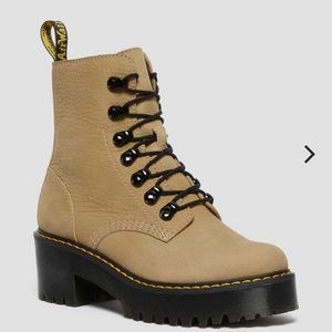 Dr. Martens Leona Nubuck Leather Lace Up Boots